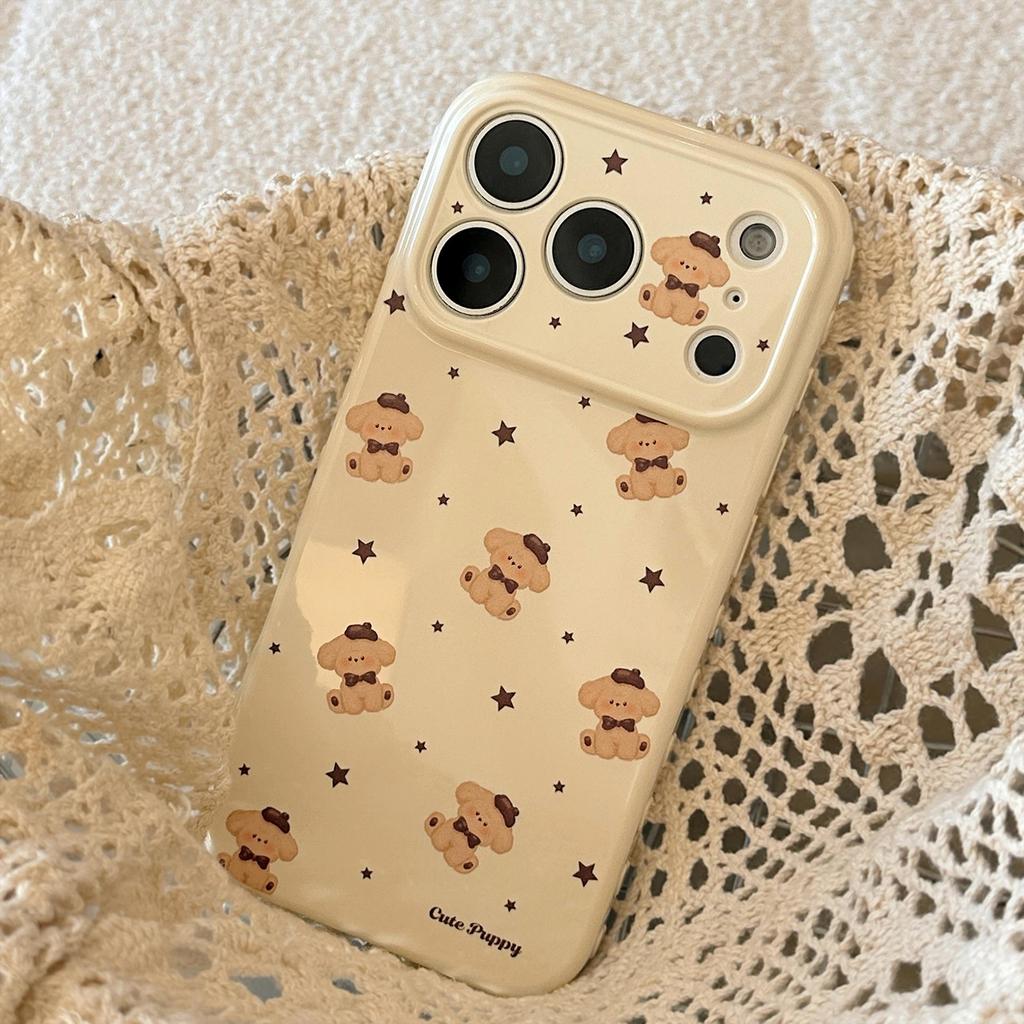 Retro kreskówkowe etui na telefon z szczeniakiem dla iPhone 17 i iPhone 17 Pro Max