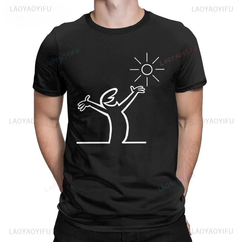 Happy La Linea Summer Casual T-Shirts Men Round Neck Graphic T Shirt Badum Linus Lineman Short Sleeve Tees Fashion Cotton Tops