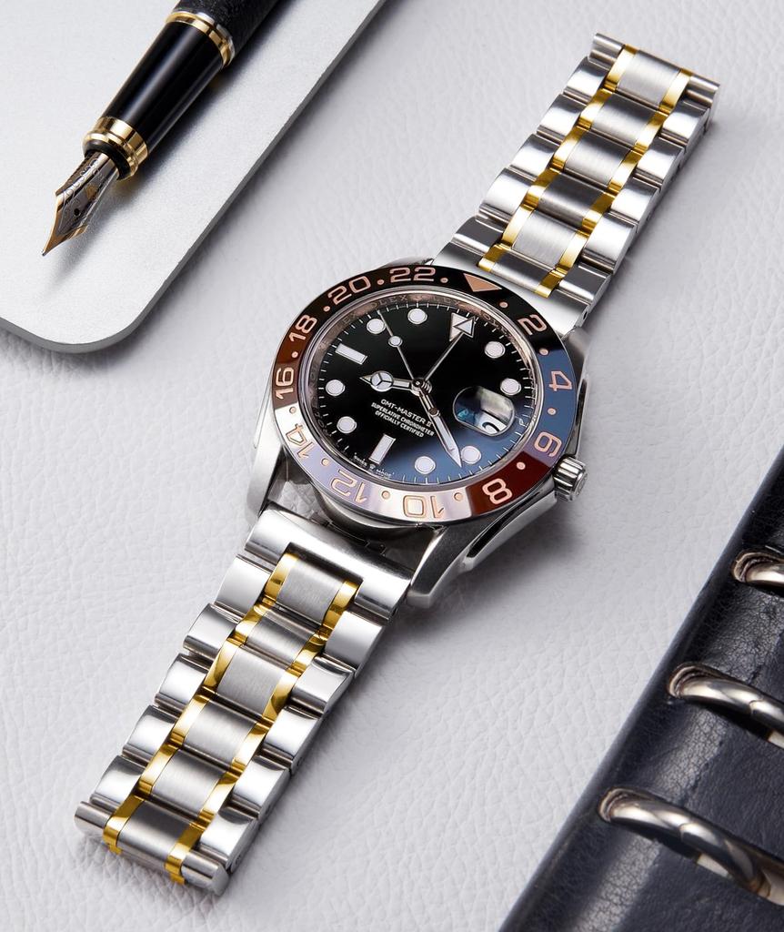 BINLUN Stainless Steel Watch Band, Replacement Watch Strap, Highly Durable, Rust-Resistant, Skin-Friendly, Quick-Release Mesh Design, Unisex, Adjustme