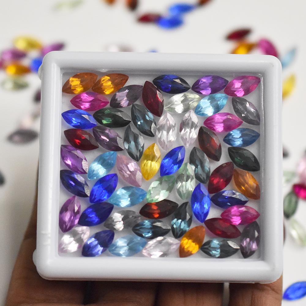 A+ Natural Mix Color Sapphire 9 Pcs 10x5 Mm Marquise Cut Lot Gemstone