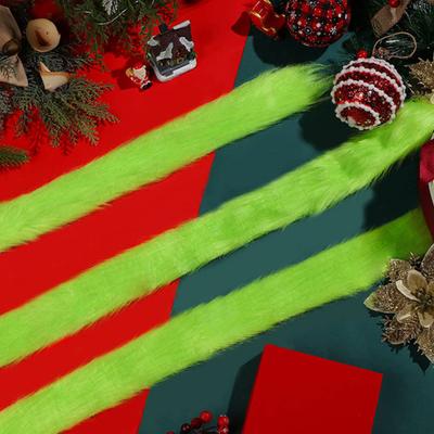 Fuzzy Faux Fur Strip 5Ft Shaggy Plush Fabric Precut Strip Fluffy No Shedding Furry Strip for Dwarf Doll Beards Hat Edges DIY Crafts Christmas Decor