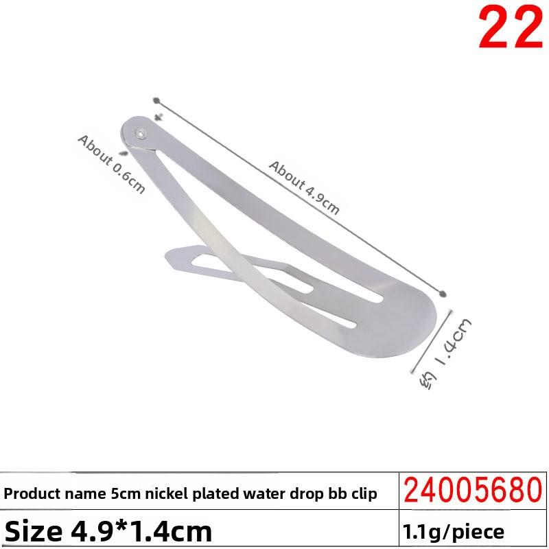 Nickel-plated Metal Water Drop BB Hair Clip AccessorySquare Hair Clip Material