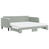 VidaXL Daybed and Trundle Bed and Mattress Light Grey 100x200 Cm Velvet 3197094