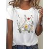 Dames T-shirt met Bloemenprint Levendig Blauw Korte Mouwen Ronde Hals Top met Dames T-shirts Natuurgeïnspireerd Ontwerp Comfortabele Pasvorm