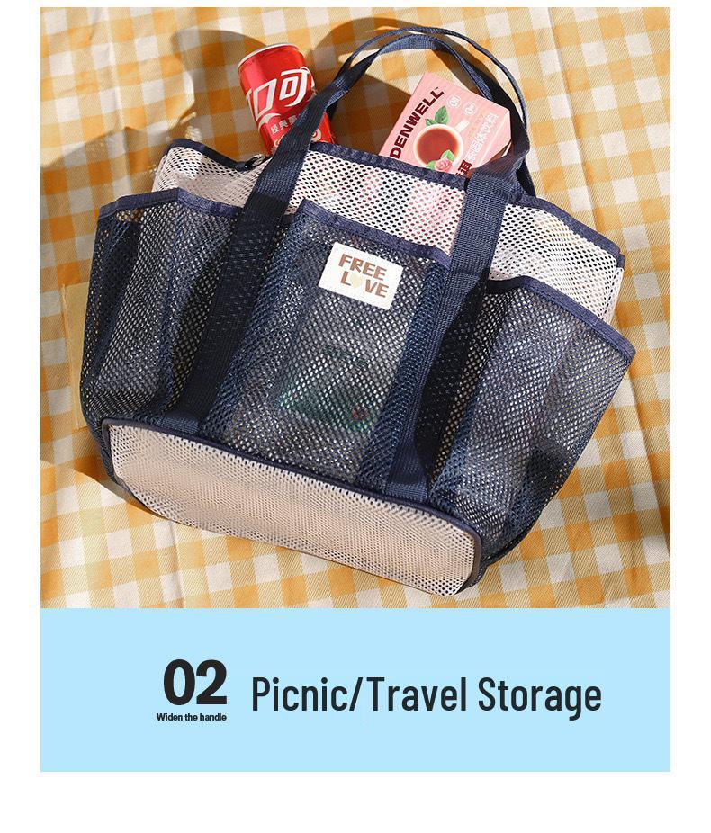 Women's Large Capacity Multi-Layer Mesh Cosmetic Bag with Multi-Pocket Storage