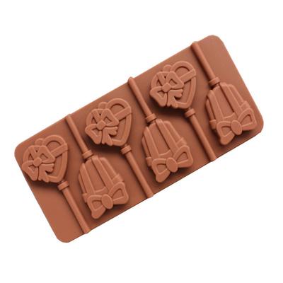 Bowknot Love Heart Shaped Environmentally Friendly Food Silicone Lollipop Mold Chocolate Mold