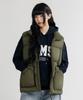 Lemain Second 2-Way Oversized Voluminous Taslan Puffer Vest [Khaki]