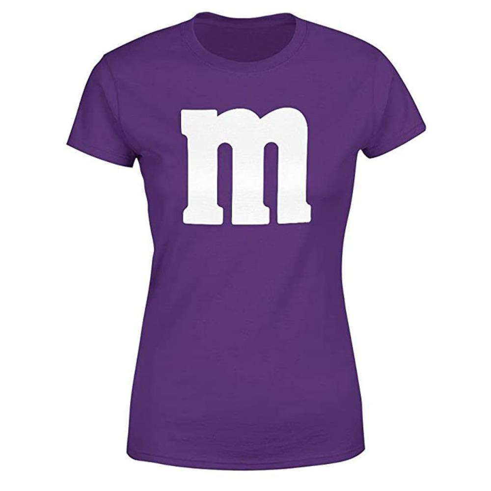 Letter M Halloween Costumes T-Shirt | Funny Cool Graphic Tee Idea | Shirts for Women Ropa Plus Size Mujer