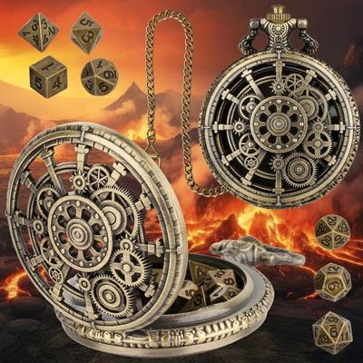DND Kocka Ékszer Várandós Tok Retro Kreatív Üreges Fogaskerék Vastag Deréklánc Társasjáték