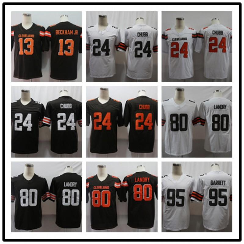 Mens American Football Jersey Brown Team Beckham Jr 13 Mayfield 6 Retro Style Fan Wear Rugby Sports
