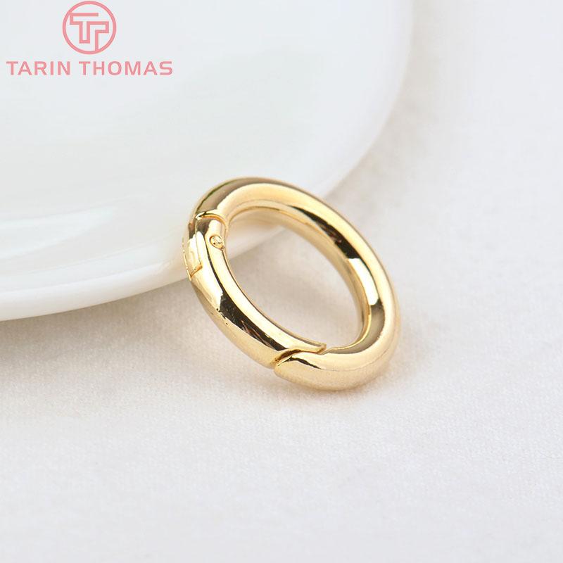 (3293)4 PZ 15MM 20MM Colore Oro 24K Ottone Connettori Rotondi Chiusure per Ciondoli Pendenti Alta Qualità Fabbricazione Gioielli Fai da Te Componenti