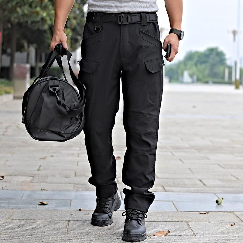 IX7 Men's Camouflage Tactical Pants - Elastic, Wear-Resistant, Soft Shell, Outdoor, Loose Fit for Spring & Autumn
