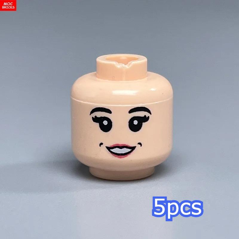 MOC Bricks Hollow Flesh Face Expression Head For 4cm Figure DIY Educational Building Blocks Toys For Children Gifts