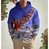 Christmas Elk Print Men's Hoodies & Sweatshirts Autumn Winter Casual New Year Clothing Fashion Loose Hooded Pullover X'mas Tops