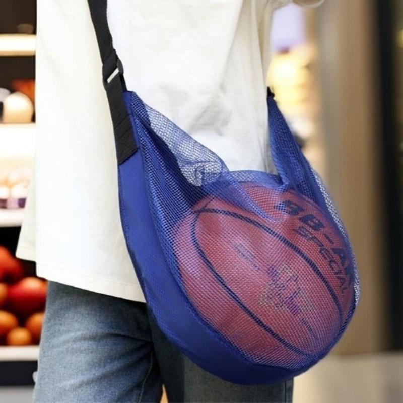 New Fashion Portable Single Shoulder Basketball Bag Men's Breathable Football Training Crossbody Bag Mult Mesh Storage Bag