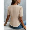 Dámská bílá halenka s volánkovým lemem, krátkým rukávem, kulatým výstřihem, elegantní, do práce, do kanceláře, ležérní top s knoflíkovým detailem
