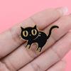 Jolie Broche Émail Chat Noir Dessin Animé Broches Pins Badges sur Sac à Dos Accessoires Vêtements Bijoux Drôles Cadeaux Amis