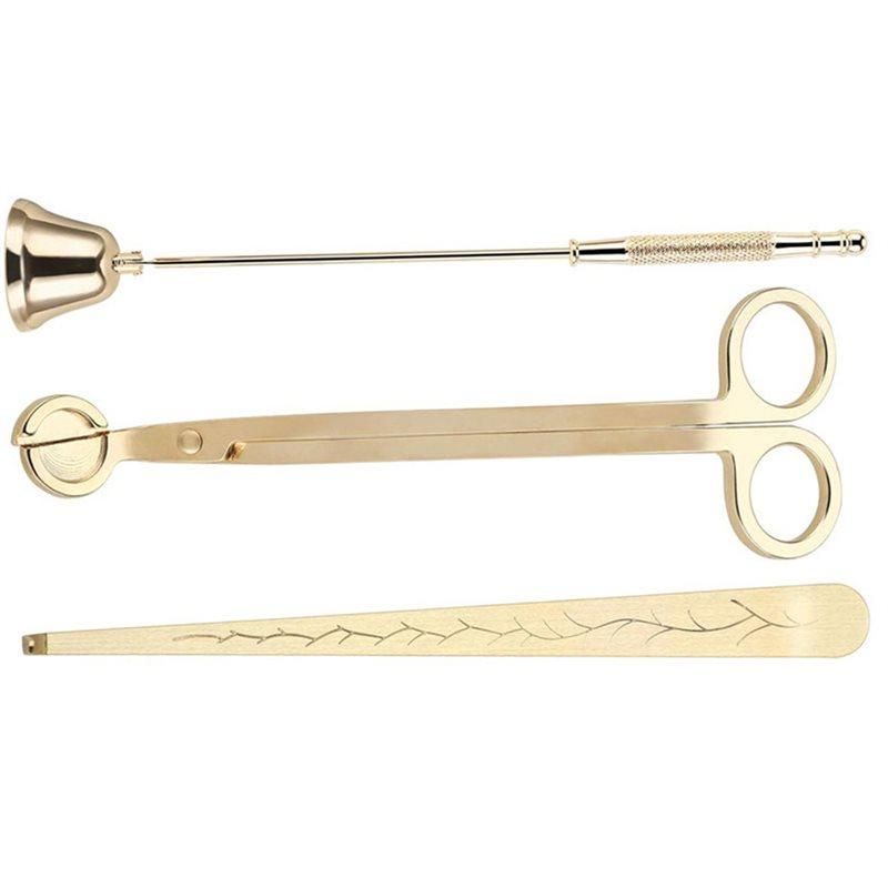 ABBP-3Pcs Candle Accessory Set:Candle Snuffer Extinguisher Wick Trimmer, Dipper & Snuffer For Candle Lovers