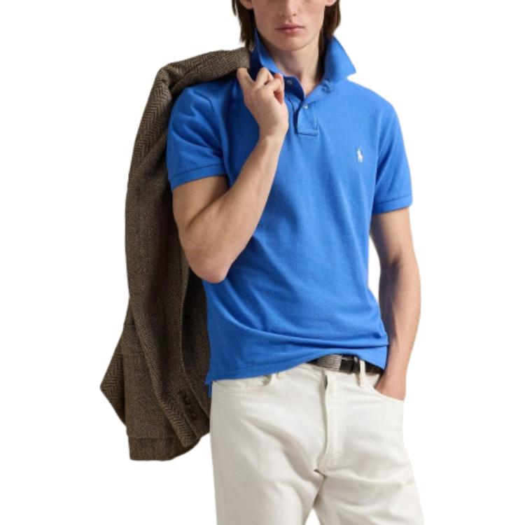 Polo Ralph Lauren Slim Fit Embroidered Polo Shirt Men Tops Blue 710680784-415
