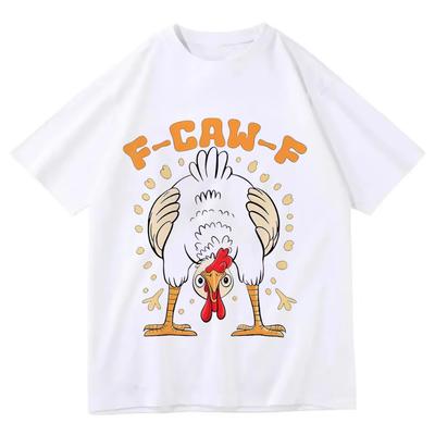 F Caw F Chicken T-Shirt Lustig Vogelliebhaber Nutztier T-Shirt F-Caw-F Hühner Humor T-Shirt Rundhals Kurzarm T-Shirts Mode