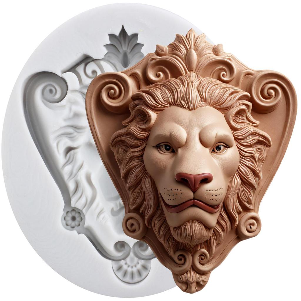 Wolf Lion Silicone Molds Wolf Head Lion Head Fondant Mold Cake Decorating Tools Cupcake Topper Chocolate Candy Craft Gum Paste Polymer Clay