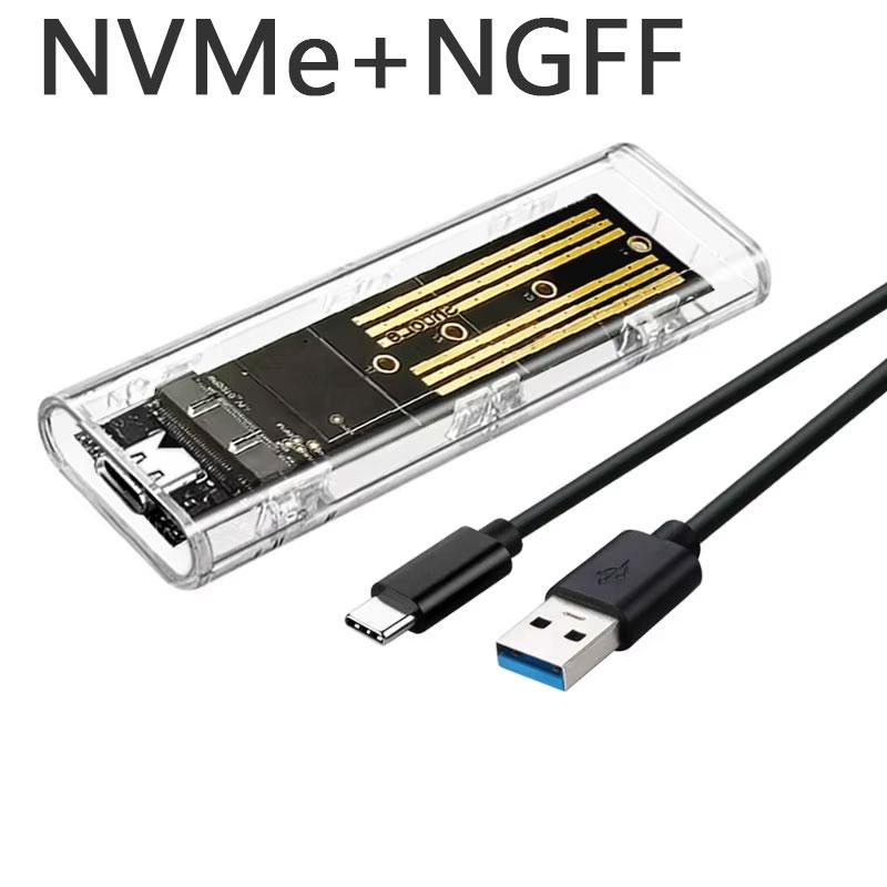 Xiaomi M.2 NVME PCIe NGFF SATA Dual Protocol SSD Case Clear USB Type C 10Gbps PCI-E M2 SSD Transparent External Enclosure Hard Disk Box