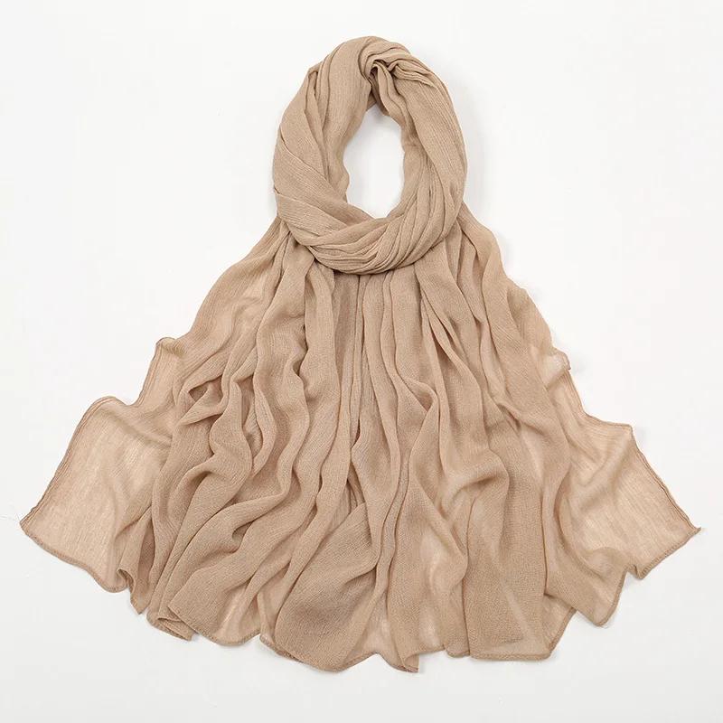 2024 Soft Rayon Cotton Muslim Hijabs for Women Scarf Plain Shawls Femme Musulman Viscose Rayon Headscarf Islamic Turban Headband