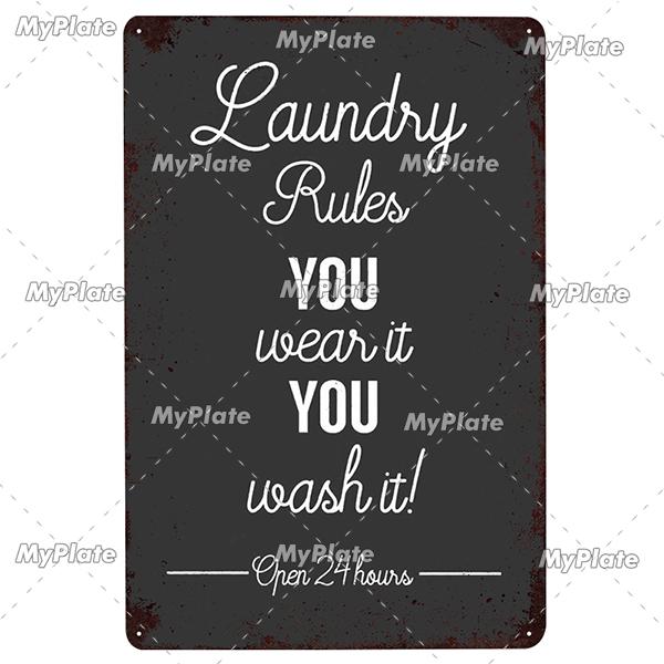 [MyPlate] Wäscherei-Vintage-Metallschild, Blechschild, Toilettendekoration, Männerhöhle, Plakette für Zuhause, Wanddekoration, Barschild, Heimdekoration, Heimposter