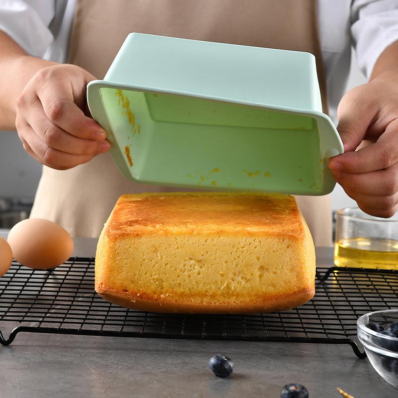 1/2Pcs Silicone Square Round Cake Plate Non-Stick Brownie Pot W/Anti-Slip Handle Oven And Air Fryer Safe Perfect For Baking Cake