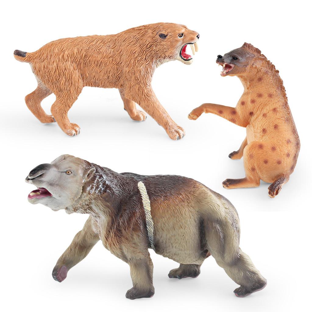 Simulation Wild Toxodon Dogs Machairodus Ancient Prehistoric Animals Models