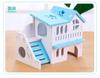 Wooden Hamster Hideout House Pet DIY Hideout Hut Toy Double-storey Pet Hut Play Toy Small Animal Supplies Cages Accessories