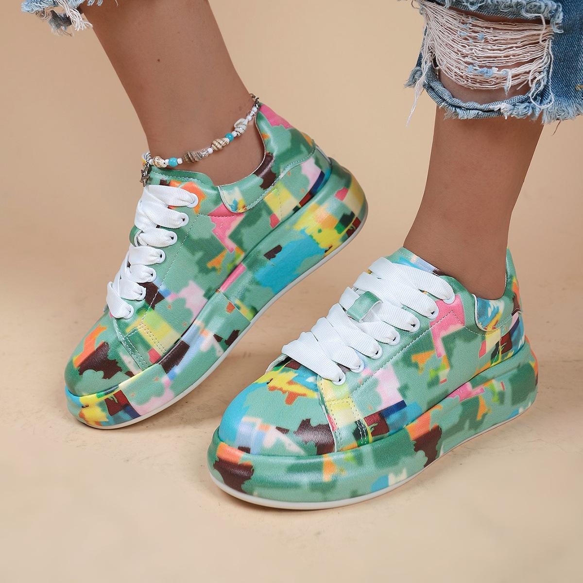 Модные спортивные женские туфли на толстой подошве 36 оранжевый — фото 4