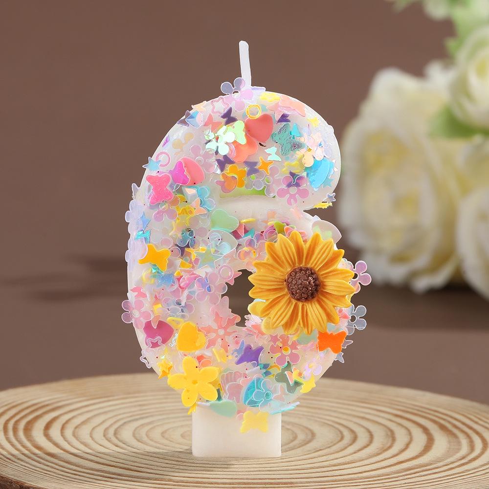 

Sunflower DIY Number Birthday Candles for Cake Decorations Sunflower