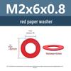 Yigu Red Mica Paper Washer Gasket M2-M20 Flat Washer