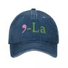Classic Comma La Kamala Harris Biden Baseball Caps Unisex Distressed Denim Washed Headwear  President Election Outdoor Hats