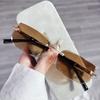 Çerçevesiz Güneş Gözlüğü Dikdörtgen Moda Popüler Kadın Erkek Shades Küçük Kare güneş gözlüğü Kadın erkek Yaz Seyahat Oculos