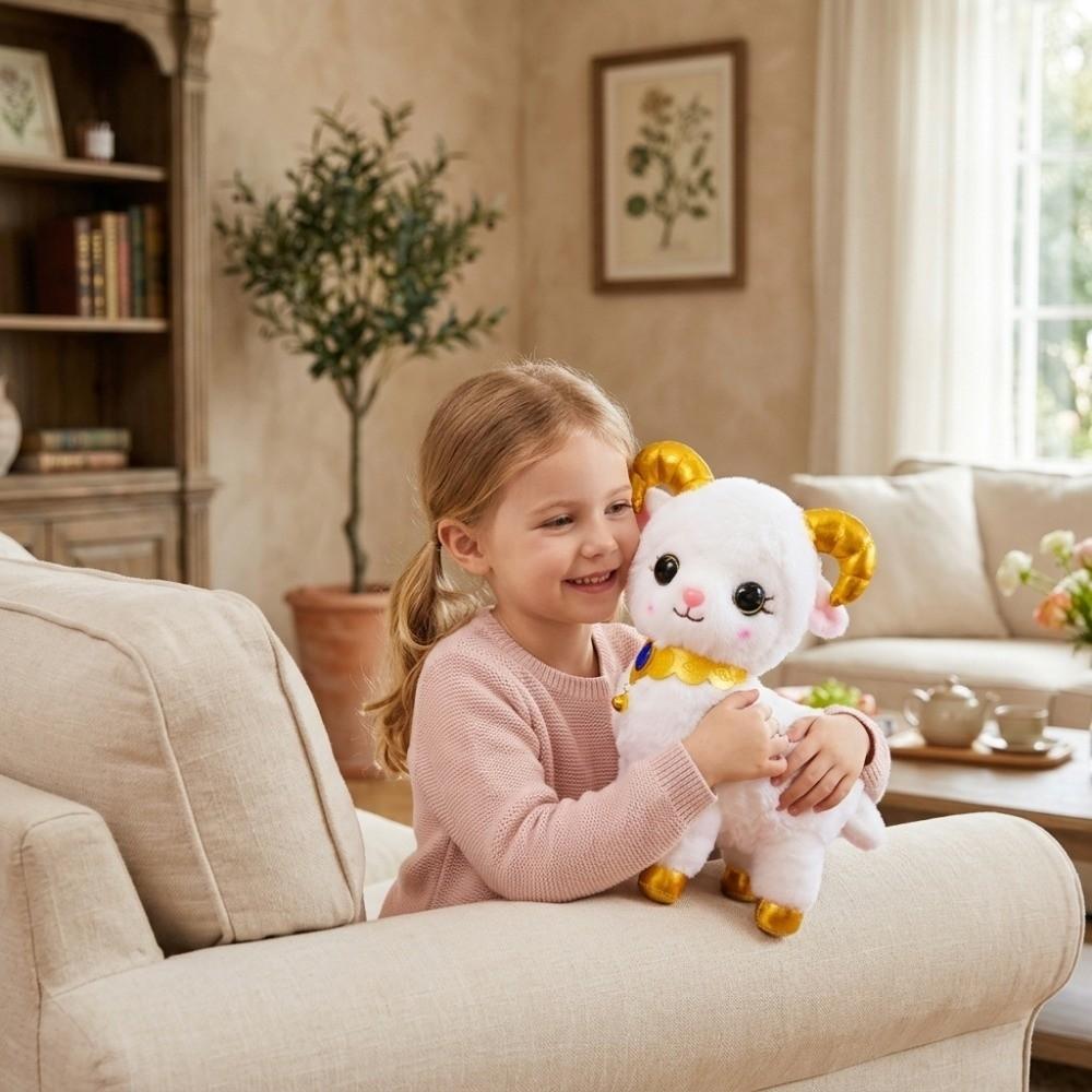 Lucky Plush Animal Toy Cartoon Zodiac Sheep Doll Sheep Mascot Doll Chinese New Year Gift