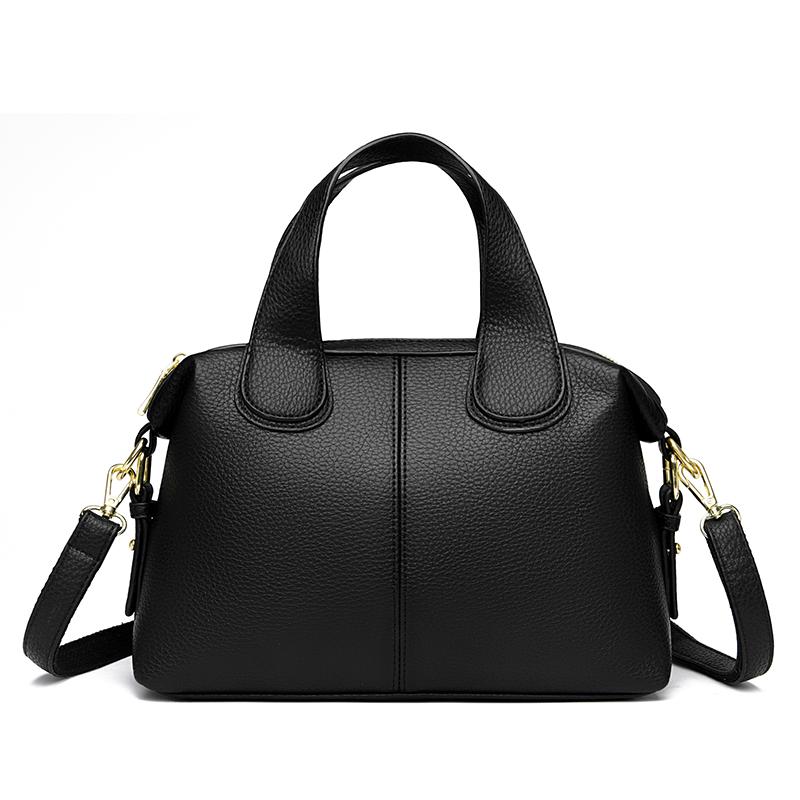 Women's Handbag with Large Capacity and Soft Leather Temperament, Niche Design, Shoulder Bag, Commuting Women's Boston Bag