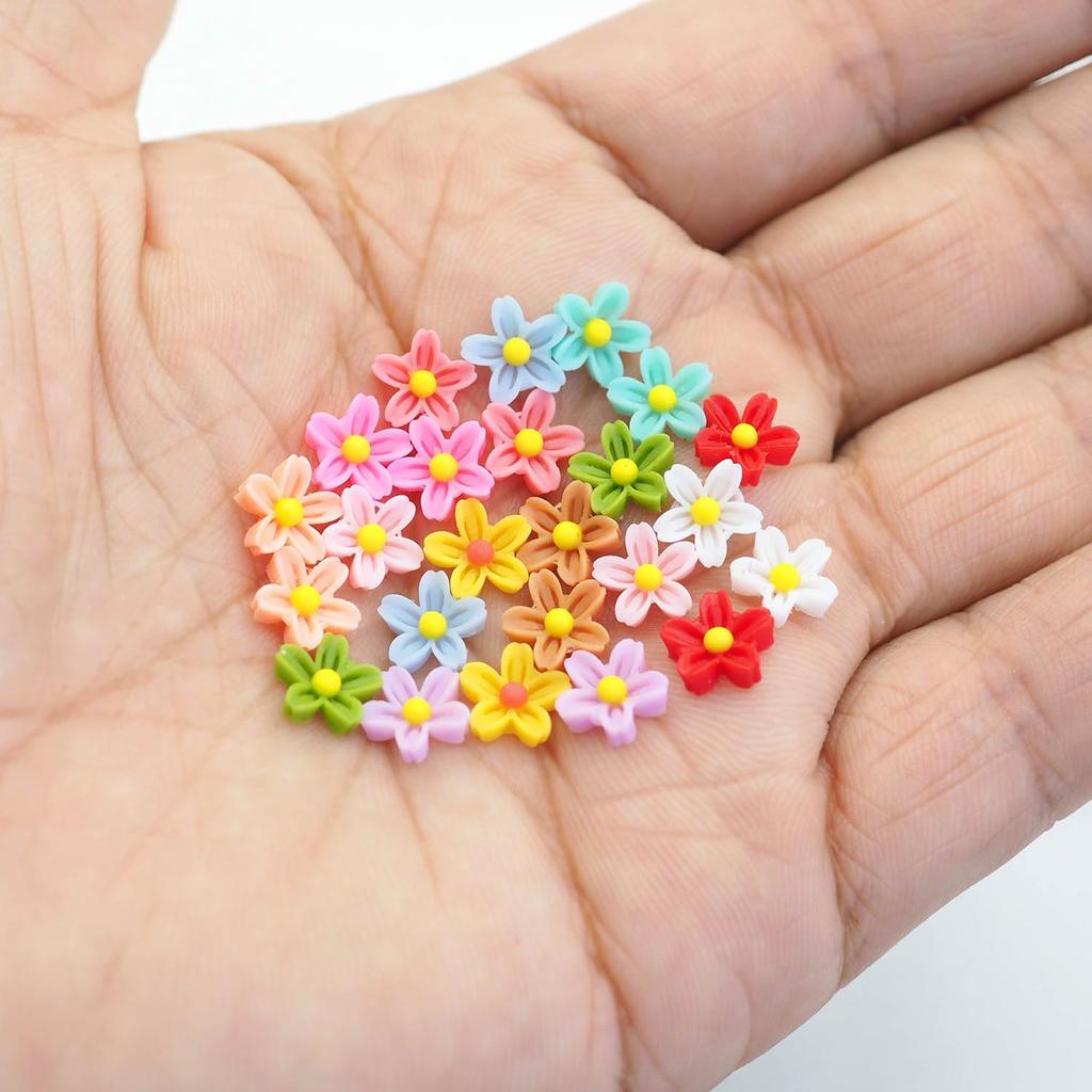 Sempiterno Miniature Resin Daisy Perfect for DIY Miniature and Miniature House Decor 120-Piece Flowers, Decorations, Crafts, (12 Colors)