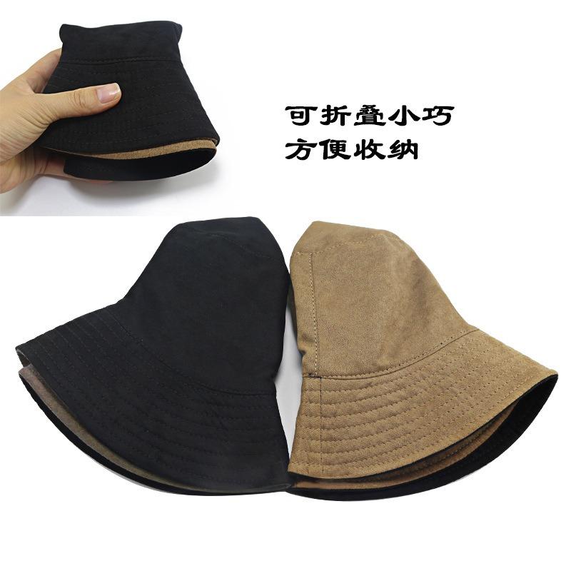 Large size bucket hat for men and women, double-sided big head hat, spring and autumn new large basin hat flannel