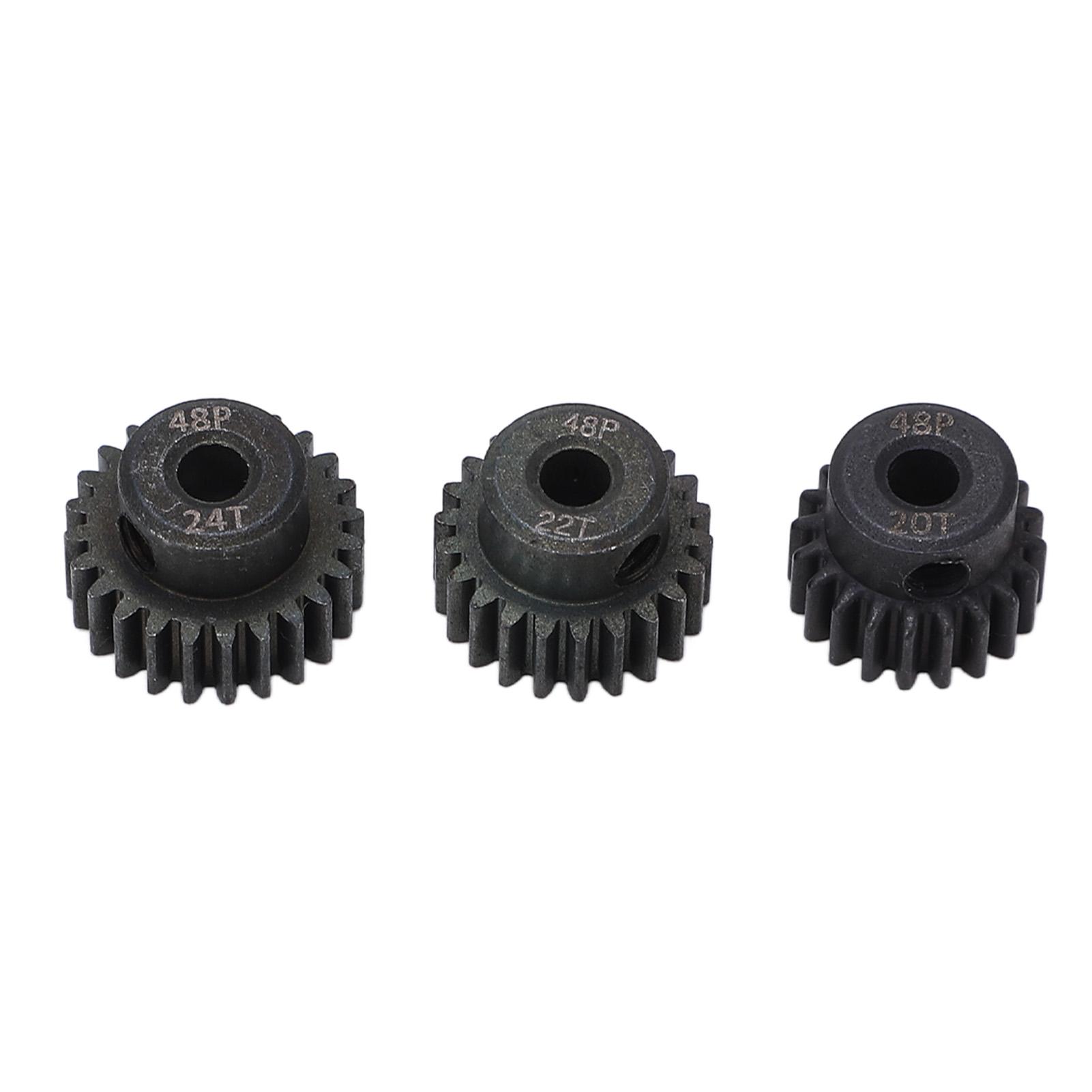 

48P Pinion Gear Set 20T 22T 24T 3.175mm RC Motor Pinion Gear for 1/10 RC Brushless Brush Motor