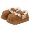 Women's Furry Non-Slip Cotton Slippers - Thick-Soled, Closed-Heel for Autumn & Winter