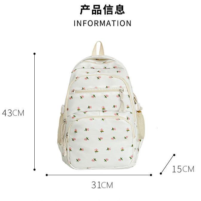 Schoolbag girl backpack female Korean version ins wind Japanese floral soft sister Mori small fresh schoolbag high school student backpack