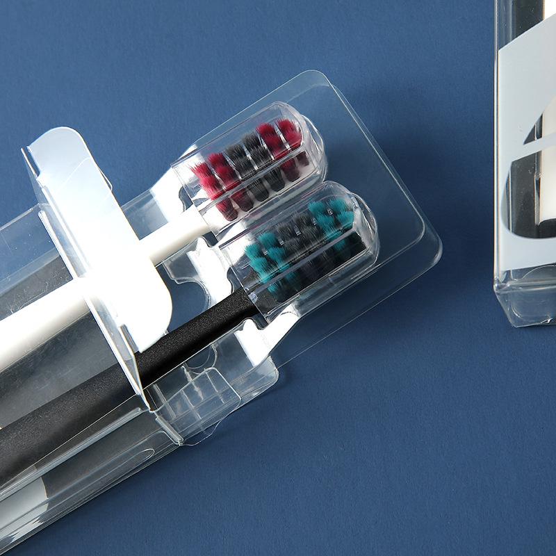 RAOYI High-End Couple Toothbrush Set: Soft Bristle Black & White Manual Brushes for Gentle Cleaning.