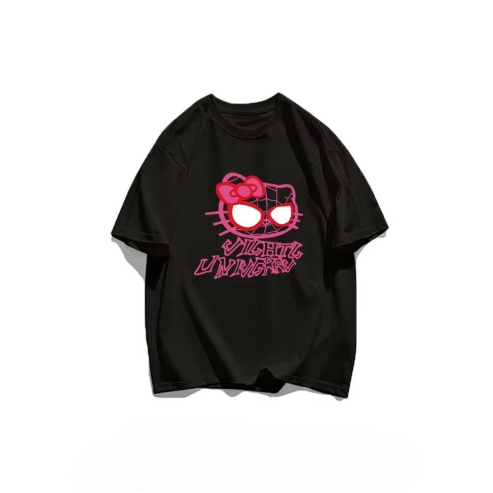 

Жіноча футболка MINISO Hello Kitty Літня Дівчача З мультяшним принтом Бавовняна Високоякісна З коротким рукавом Вільна Повсякденна Парні Футболки XXXL бежевий