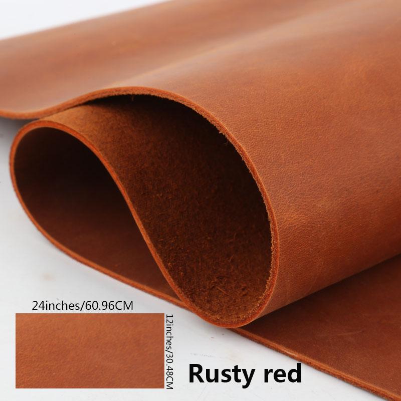1.8mm thick rust red top layer made of genuine leather, handcrafted DIY leather, leather bag, hand book, leather fabric