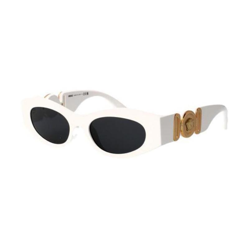 Versace Temple details injection molded oval sunglasses unisex couple style white 17572468 0VE4480U 314 87-White 51
