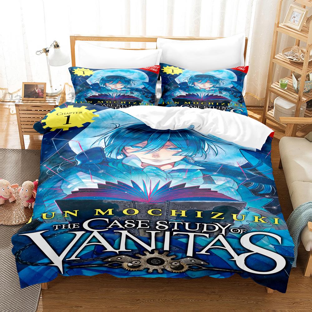 Conjunto de Roupa de Cama The Case Study of Vanitas Tamanho Solteiro Twin Full Queen King Roupa de Cama para Adulto Criança Quarto Conjuntos de Capa de Edredom Estampa 3D Anime