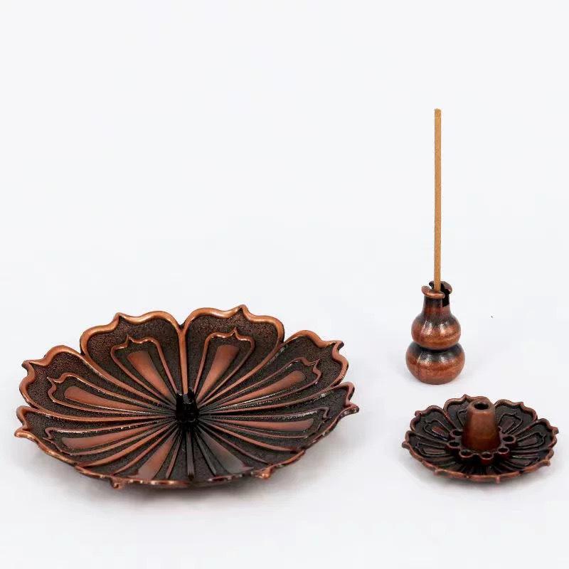 Lotus Multi-Hole Incense Holder with Tongs - Indoor Ornament & Burner
