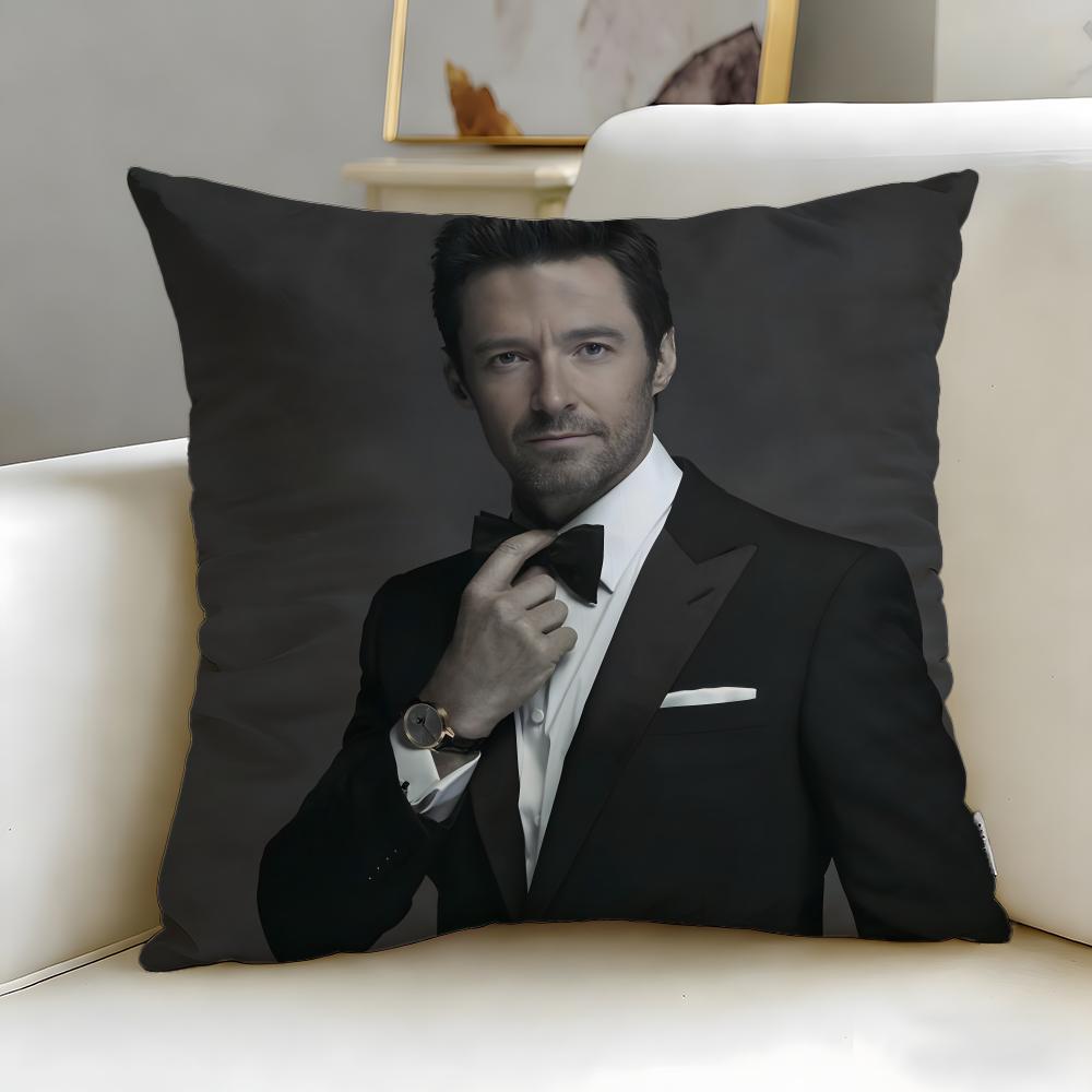 popular actor Hugh Jackman Cushion Cover Soft  EasyWash Pillow Case  Versatile for Couch Bed Travel and Office